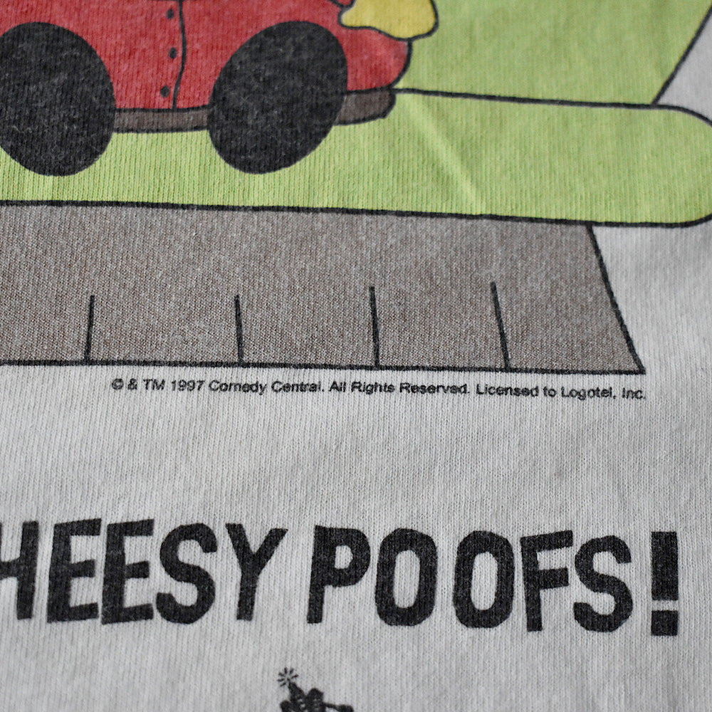90's South Park “Yeah I Want Cheesy Poofs“ 海外アニメ キャラ Tシャツ 250714H
