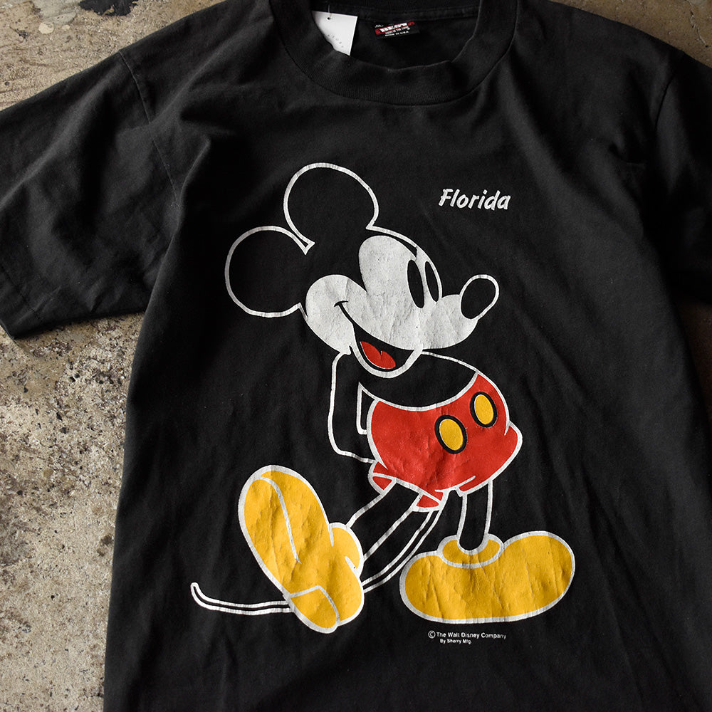 90's Disney “Mickey“ ブラック! キャラ Tシャツ USA製 250821H