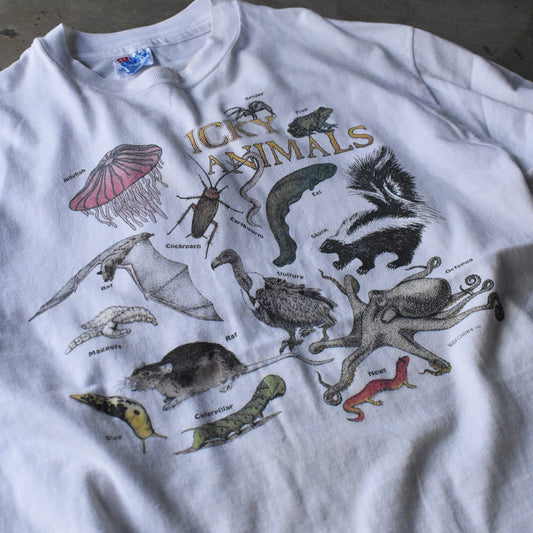 90's Hanes “ICKY ANIMALS” 両面プリント 昆虫 アニマルTシャツ USA製 240417
