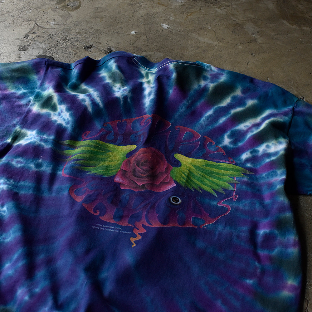 90's Grateful Dead “Jerry Garcia” オーバープリント タイダイ ロック Tシャツ 230930H