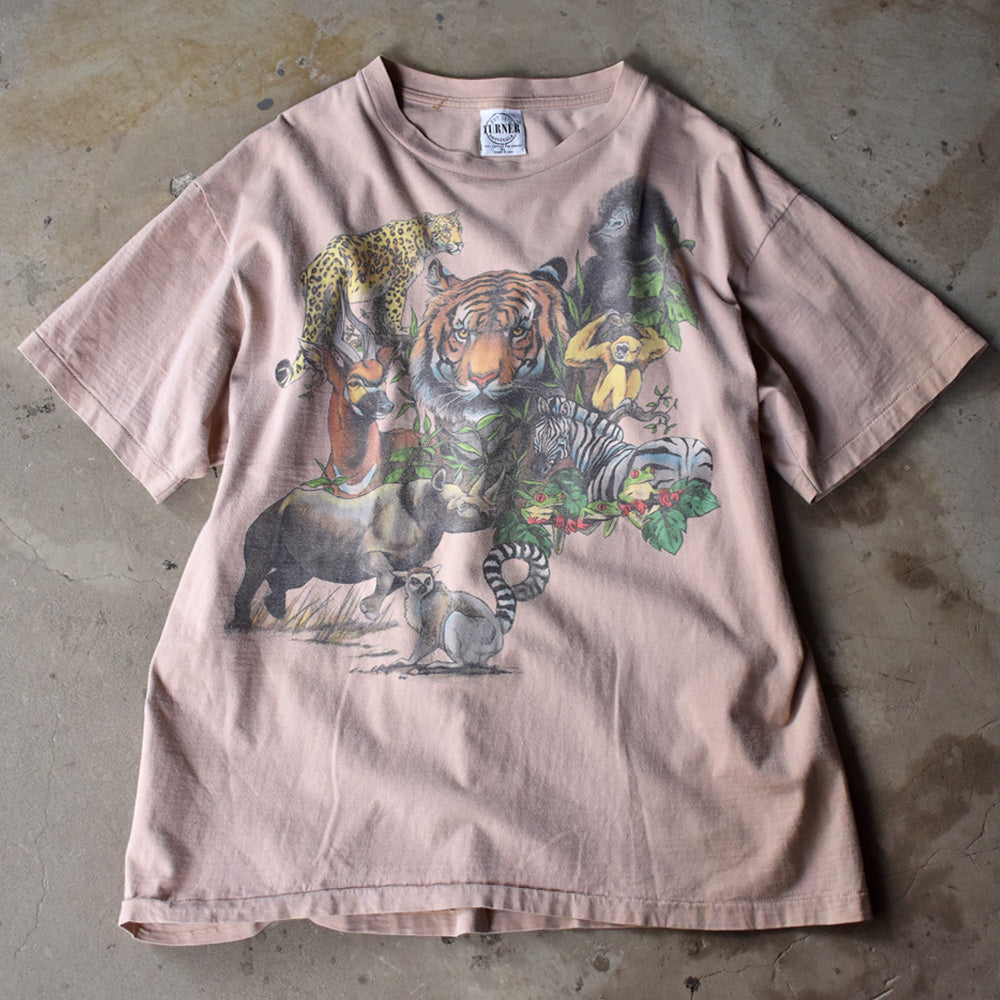 90年代 SOFFE'S Choise アニマルプリントTシャツ USA製 メンズL ヴィンテージ /eaa327423545cm袖丈