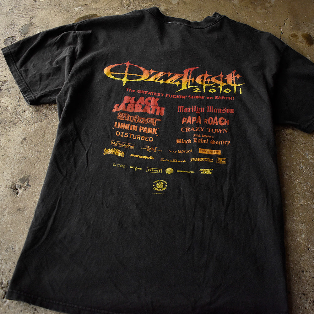 Y2K Ozzy Osbourne "Ozzfest 2001" フェス ロック Tシャツ 250824H