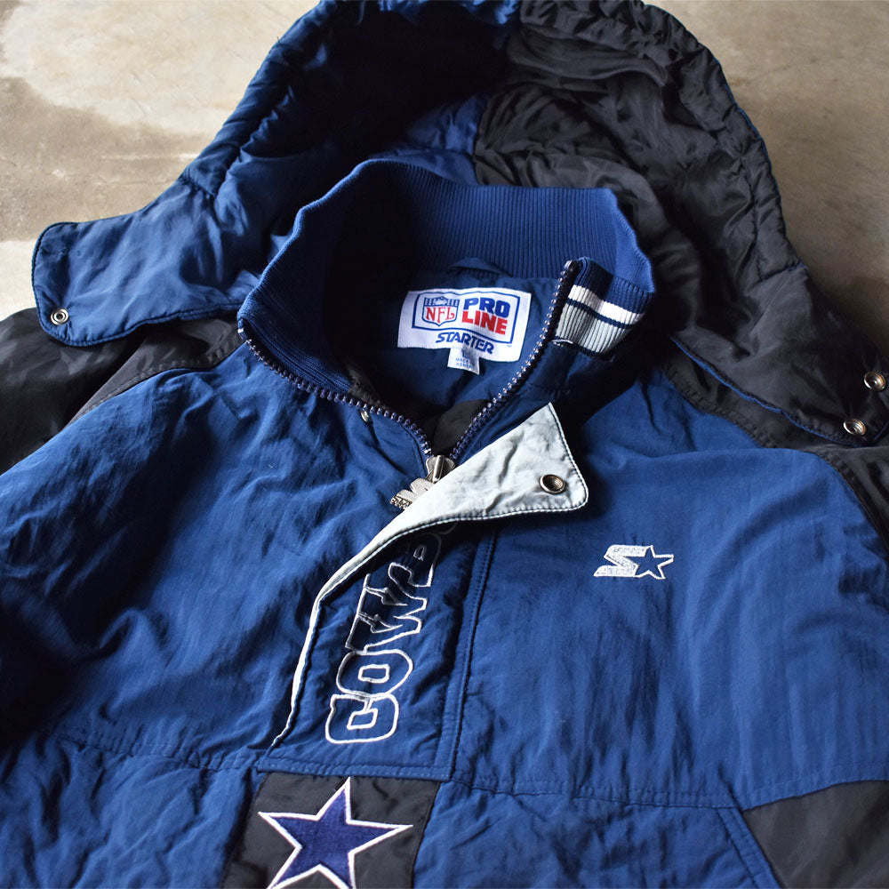 90’s STARTER “NFL COWBOYS” 中綿入り フード付き ナイロンジャケット 240208