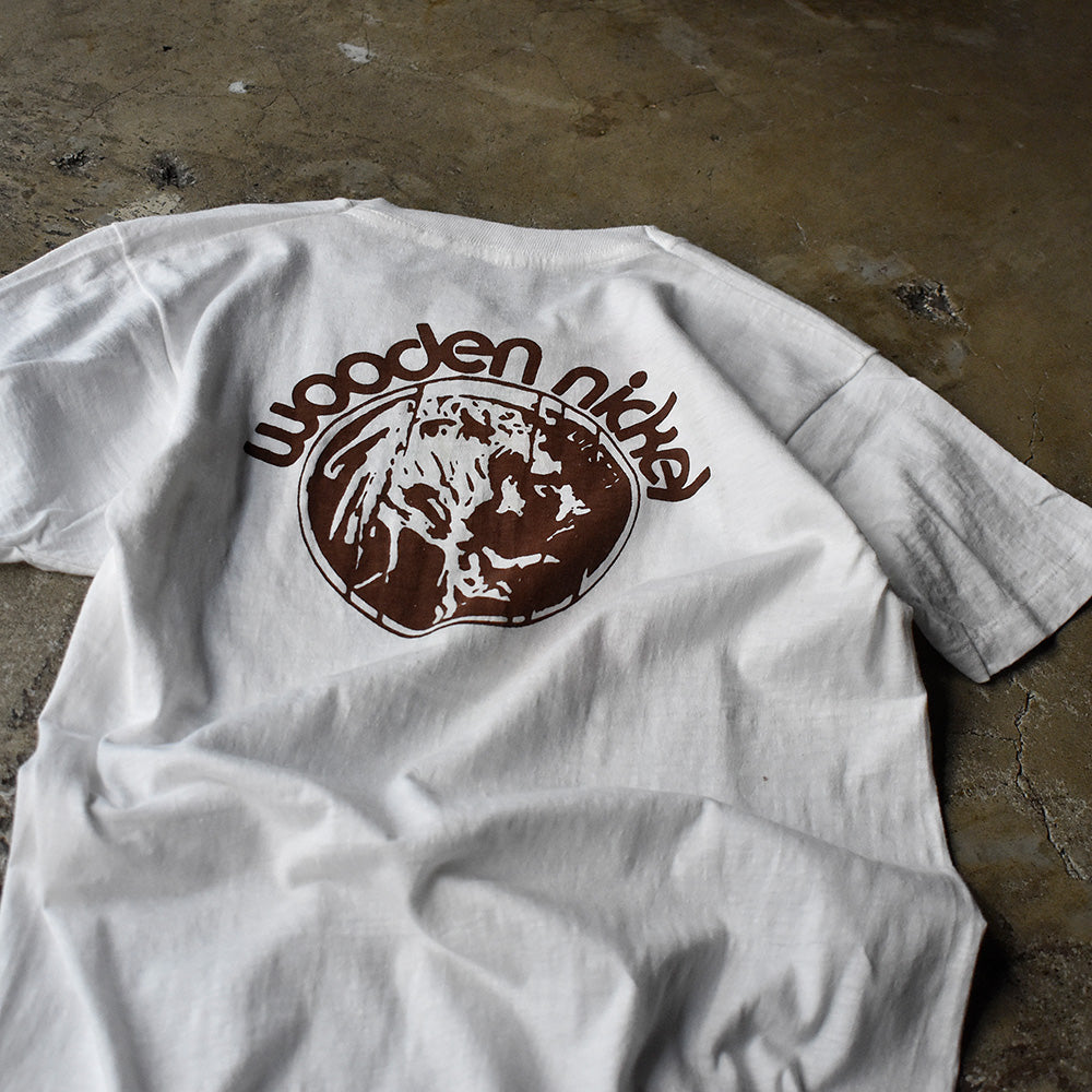 70's ZAZU “ZAZU / Wooden Nickel Records” 染み込みプリント ロック Tシャツ 240124HYY