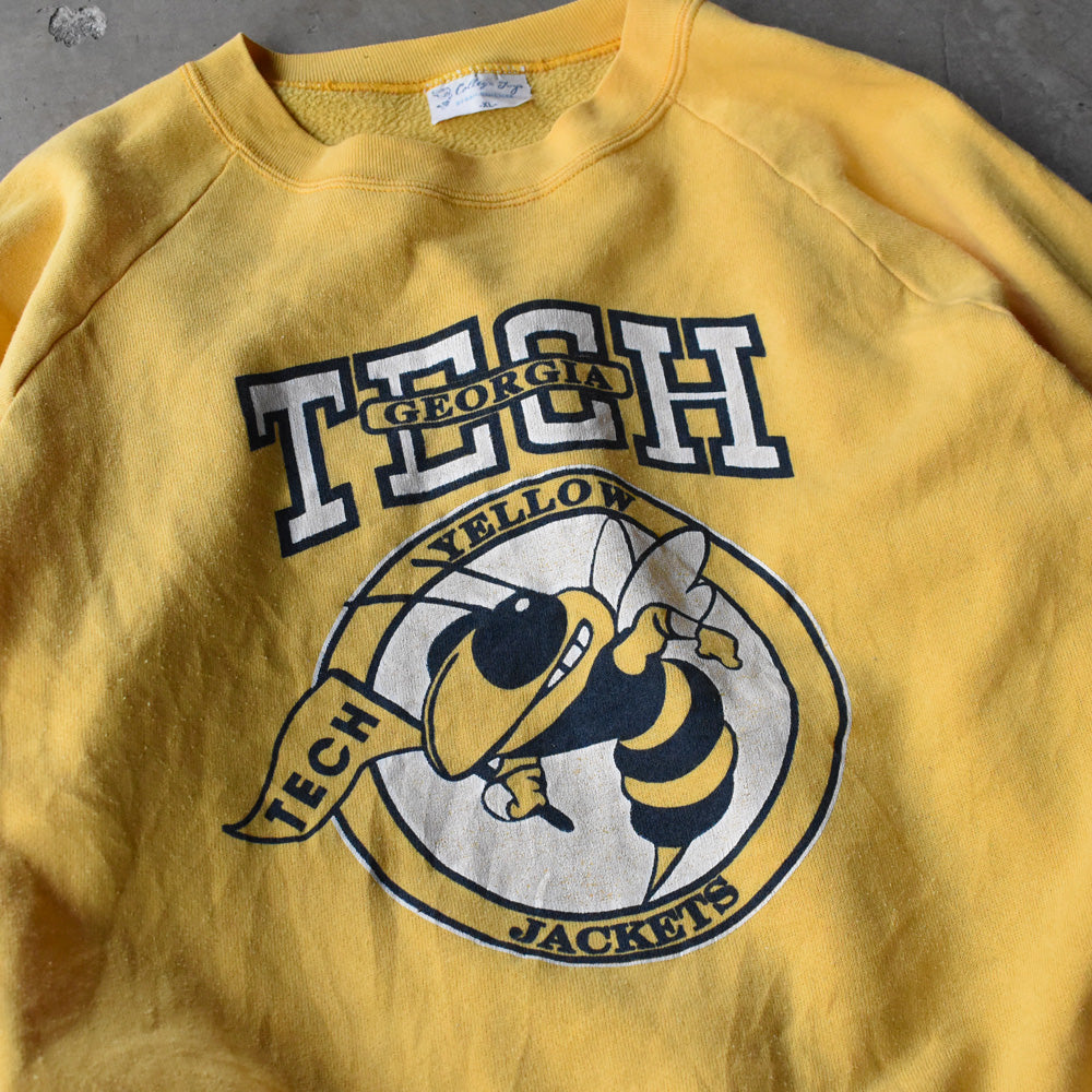 セツコサジテール　ロゴスウェットyellow 70-80's College Jogs BY RAH-RAH SALES “GEORGIA TECH” カレッジ
