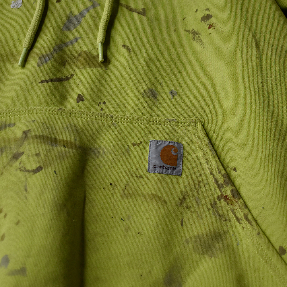 Carhartt ペンキ! 蛍光カラー プルオーバーパーカー 250304H