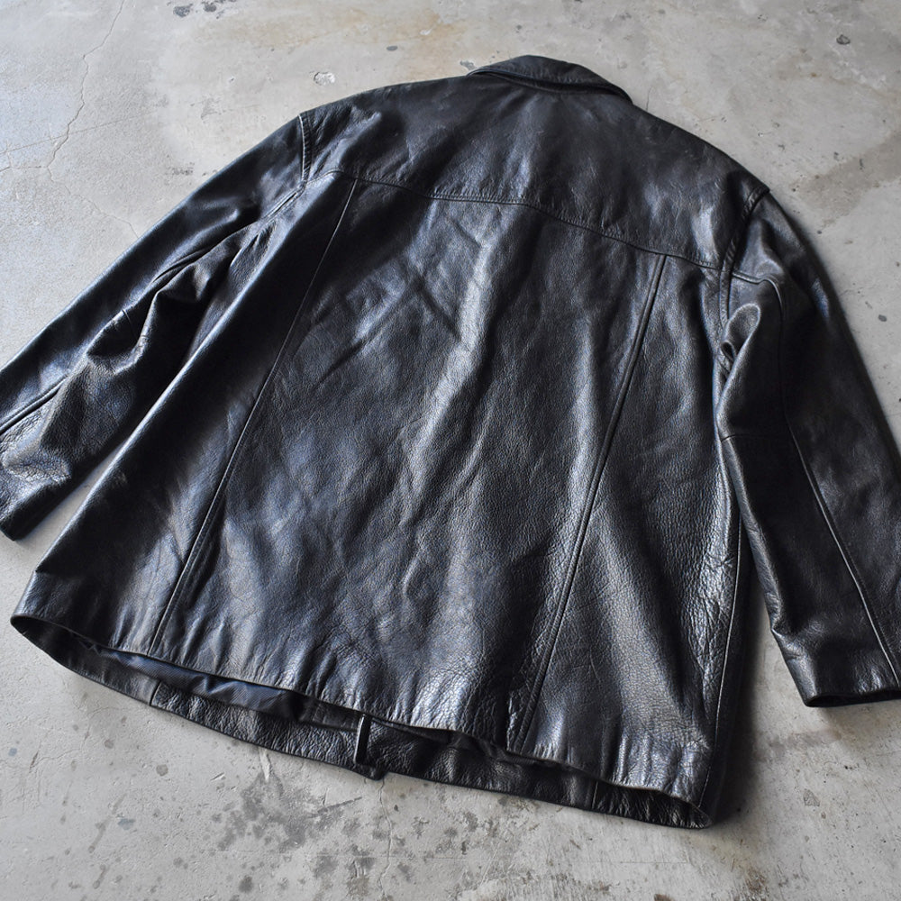 90-00’s JOHN ASHFORD レザージャケット カーコート 240110