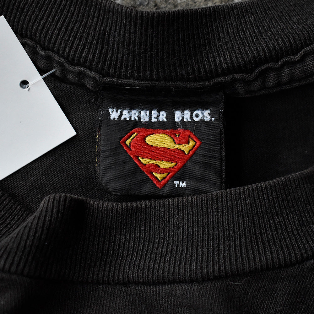 Y2K DC comics “Superman” ファイヤーロゴ! 海外コミック Tシャツ USA製 250812H