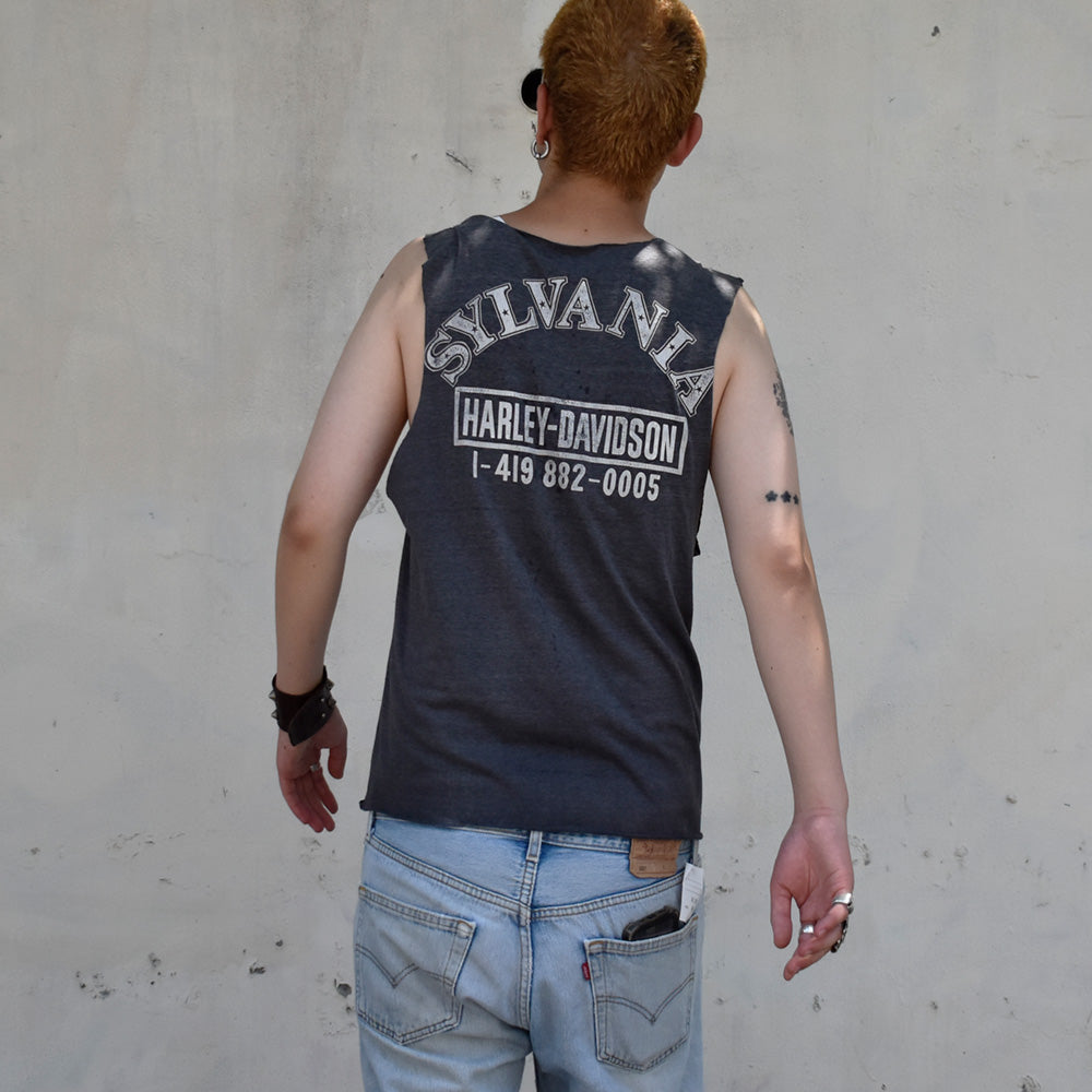 80's “Harley-Davidson“ ロゴ カットオフ! バイク Tシャツ 250730H