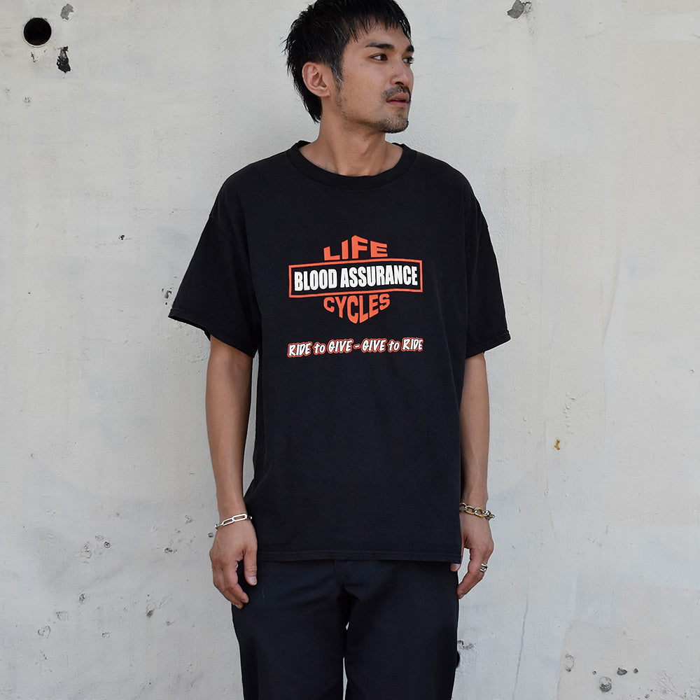 Y2K “Blood Assurance LIFE CYCLES“ Harley-Davidson Tシャツ 250725H