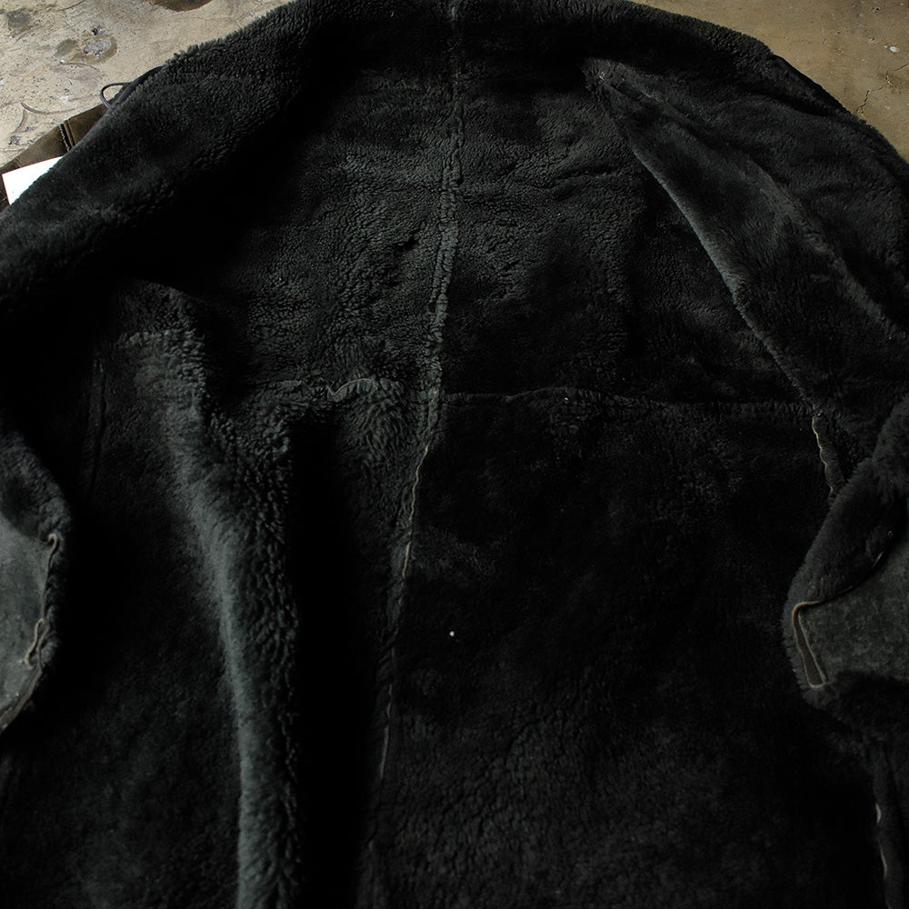 80’s トグルボタン ロング丈 ムートンコート 240106