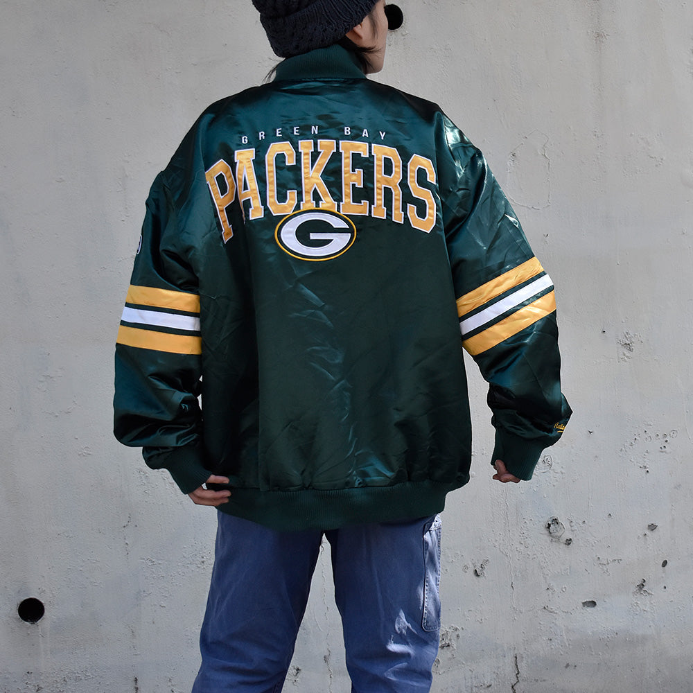 90's NFL Green Bay Packers big size! サテン アワードジャケット 231020