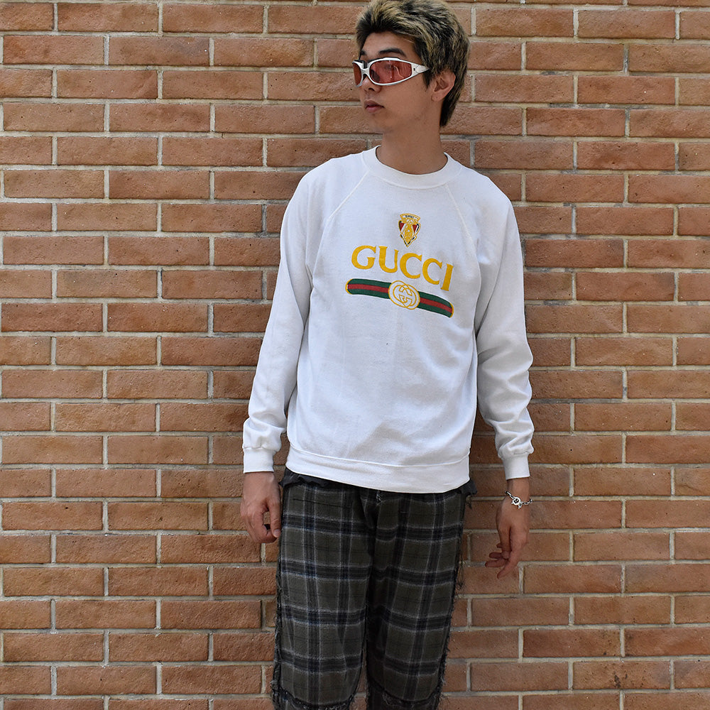 80's~ ブートレグ “GUCCI” ラグランスリーブ スウェット 250805H