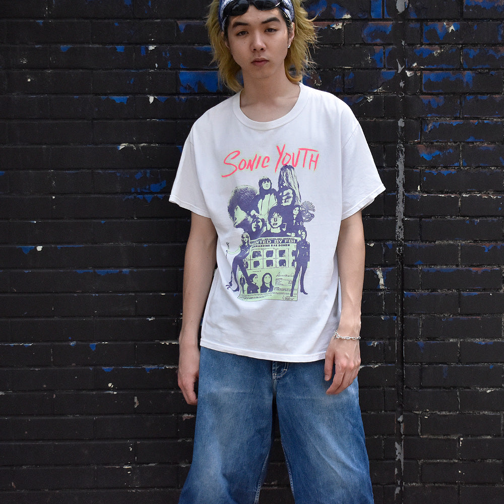Y2K Sonic Youth “Wanted By The FBI” ロック Tシャツ 250702HYG1