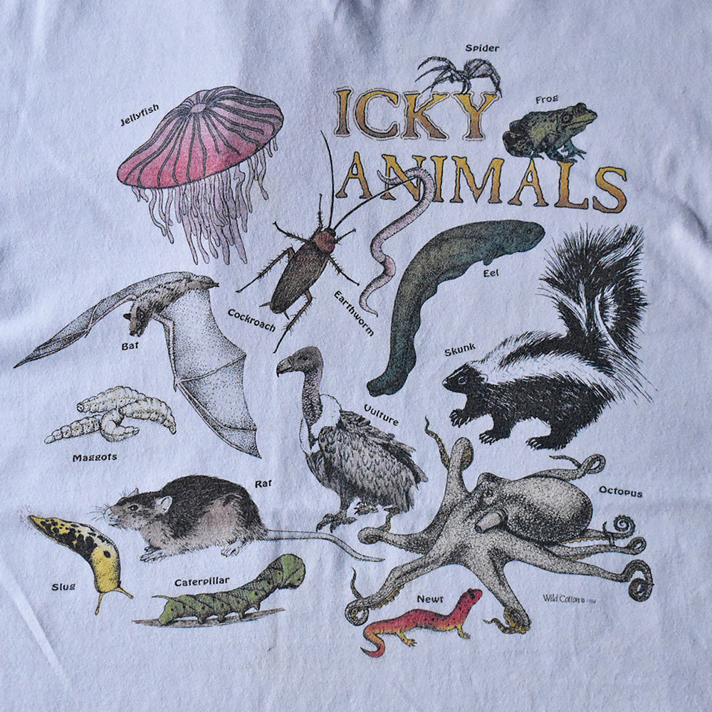 90's Hanes “ICKY ANIMALS” 両面プリント 昆虫 アニマルTシャツ USA製 240417