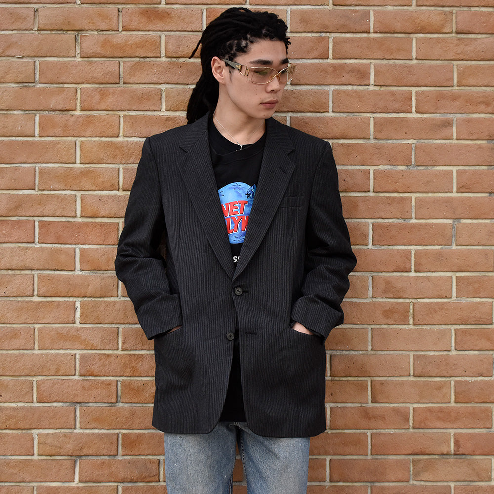 80's~ Christian Dior MONSIEUR ストライプ柄 テーラードジャケット 240322H