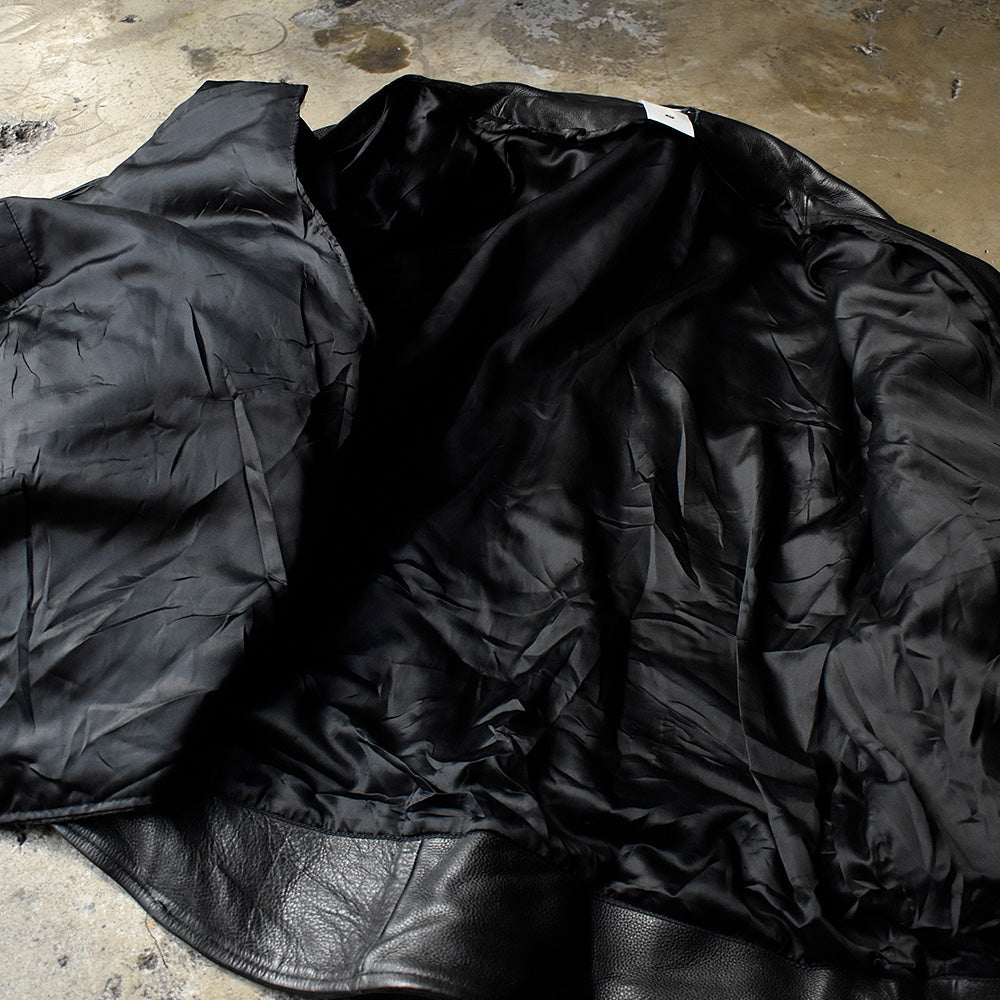 90's big size! BARNEY'S LEATHER Thinsulate ライダース レザージャケット 54表記 240130H