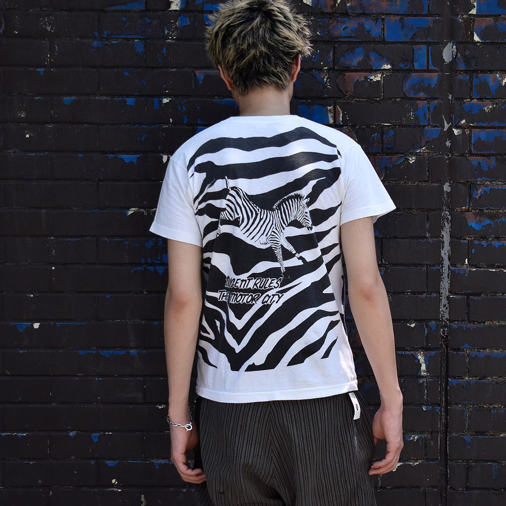 90's Ted Nugent “Kiss My Ass” ゼブラ柄 ロック Tシャツ 250725H