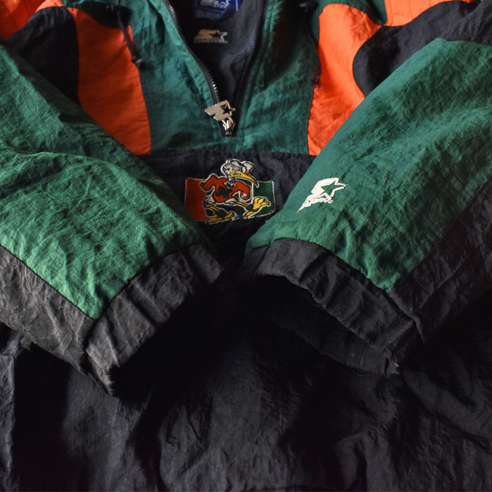 90’s STARTER ”Miami Hurricanes“ 中綿入り ナイロンジャケット 240204