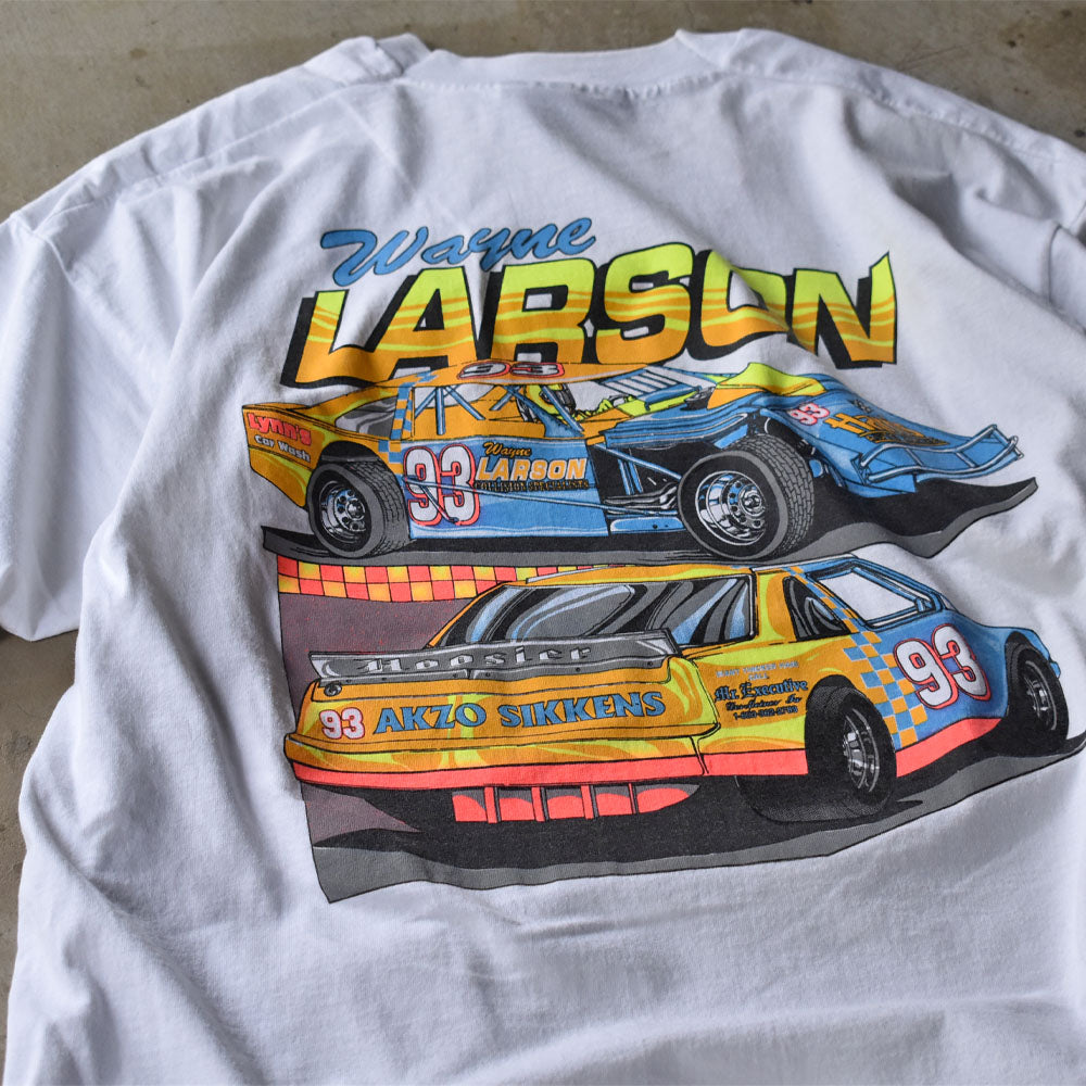 90’s “Wayne Larson #93” サイン入り 両面プリント レーシング Tシャツ USA製 240524