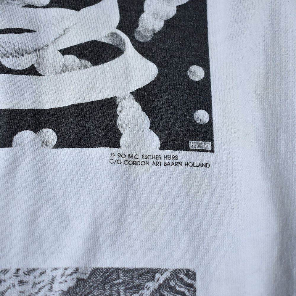 90's M.C.ESCHER マルチプリント！art Tシャツ USA製 240430H