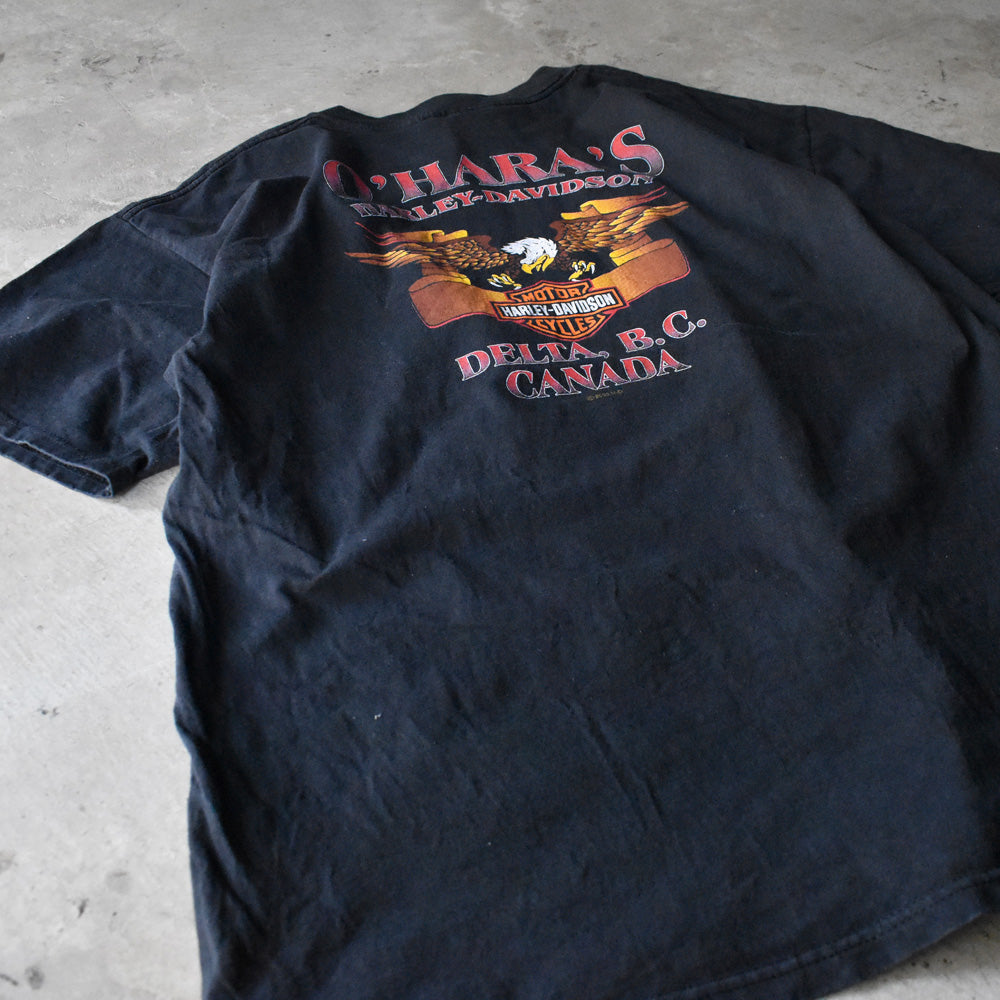 Y2K Harley-Davidson “DELTA, B.C. CANADA” イーグルプリント Tシャツ 240415