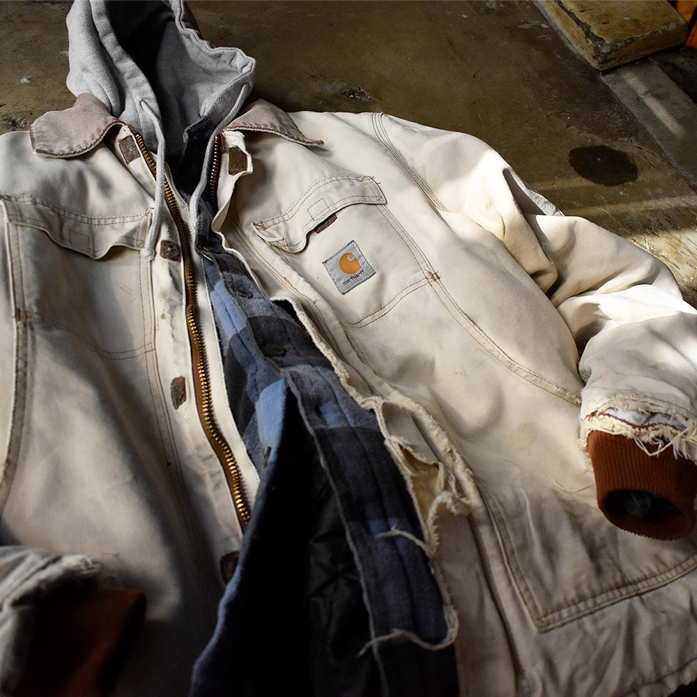 80's-90's ダメージ! Carhartt トラディショナルコート キルティングライナー 250217H