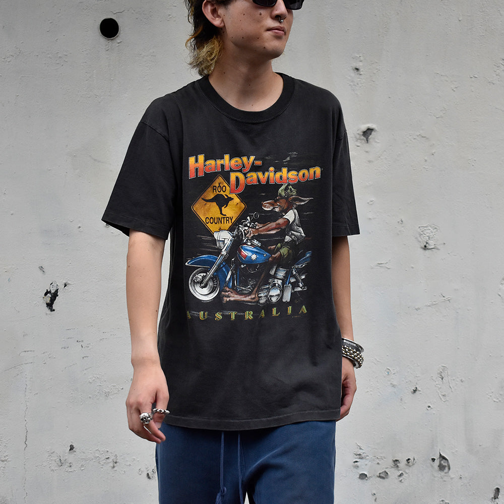 90's Harley-Davidson/ハーレー・ダビッドソン "オーストラリア カンガルー" Tee 230906H