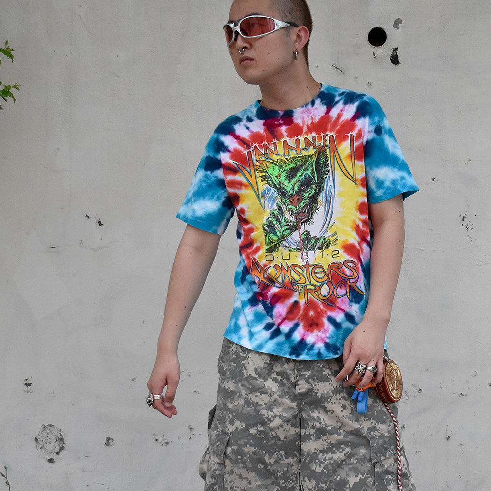 80's Van Halen “MONSTERS OF ROCK“ Scorpions/Metallica/Dokken/Kingdom Come タイダイ ロック Tシャツ 250704H