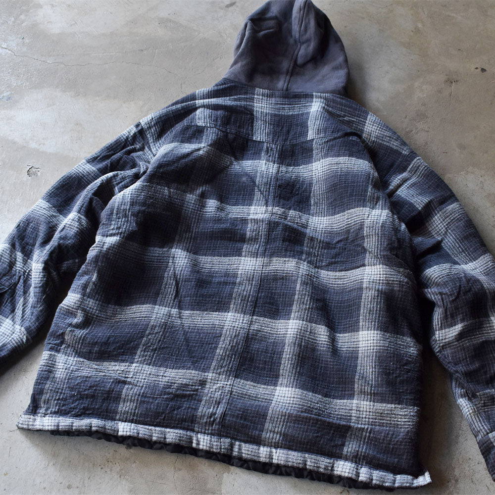 90’s Dickies フード付き フランネルシャツ キルティングネル 240311