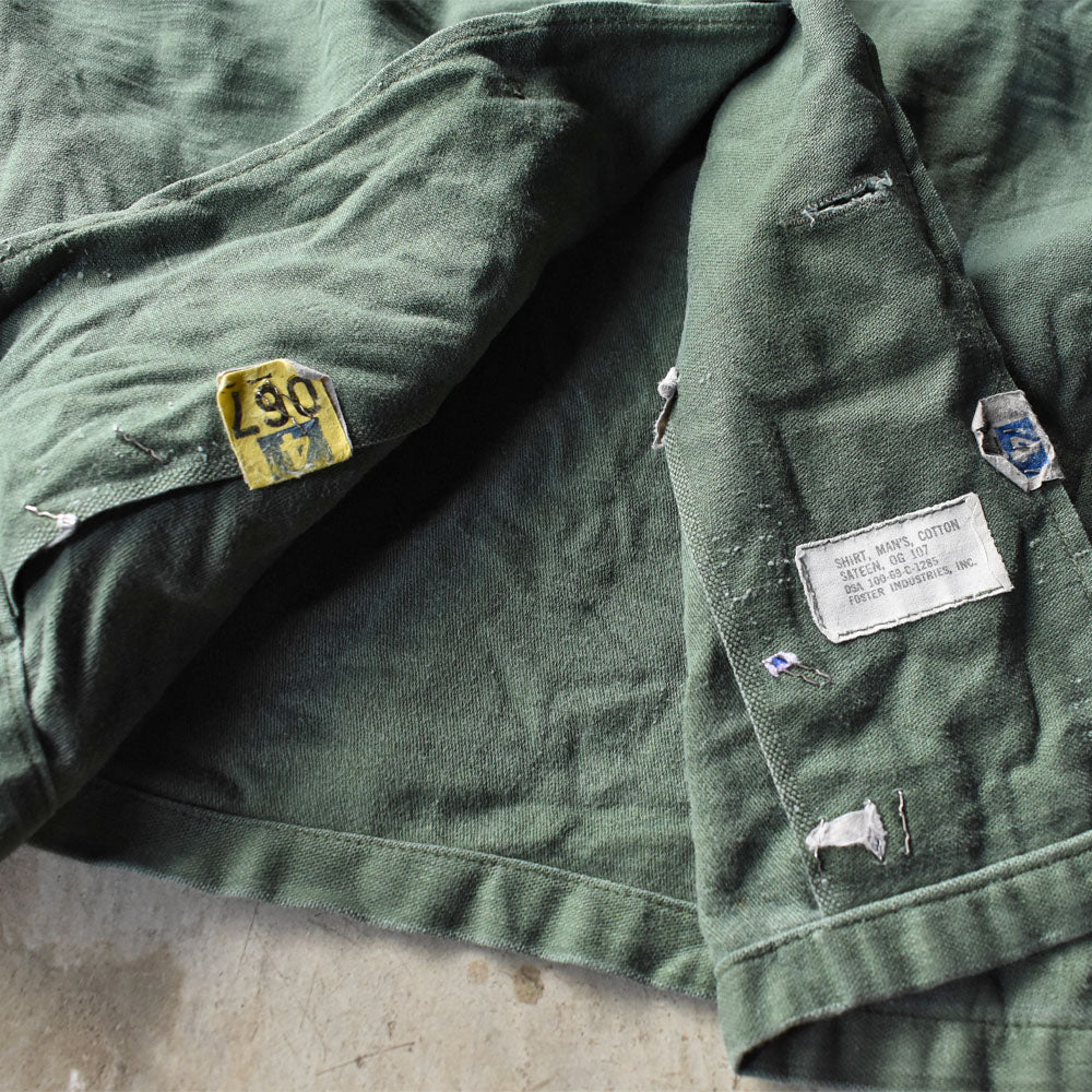 ’69 U.S.ARMY ステンシル入り ミリタリー ユーティリティシャツ 240703