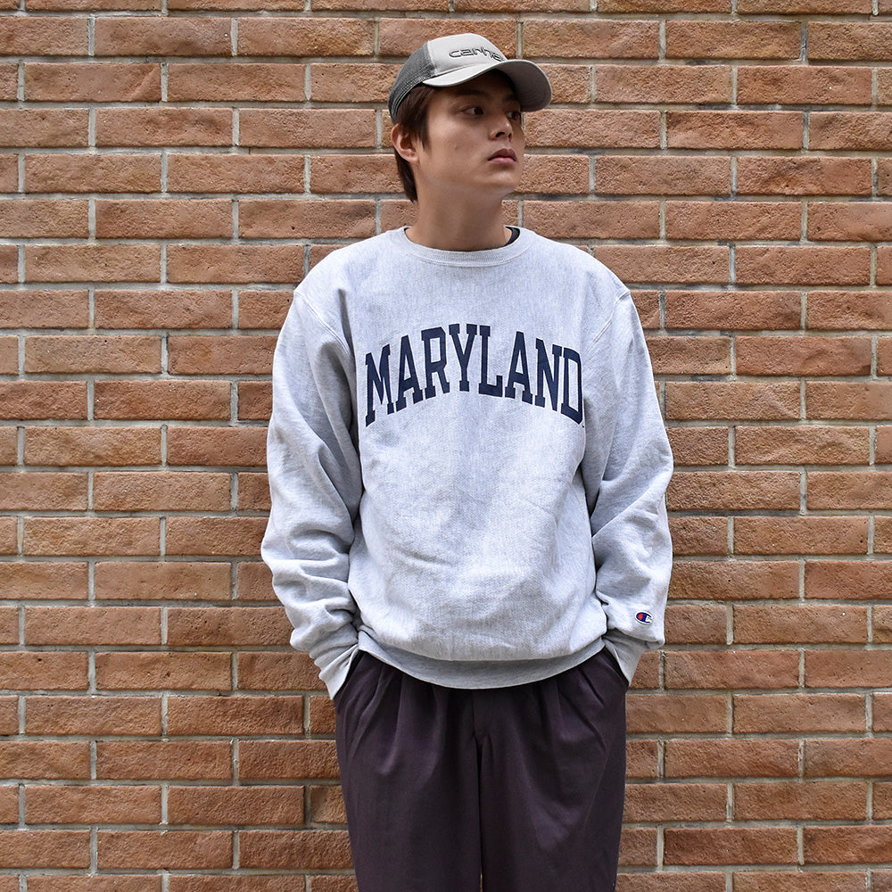 90’s ノンウォッシュ! Champion "MARYLAND" RWスウェット 241117H