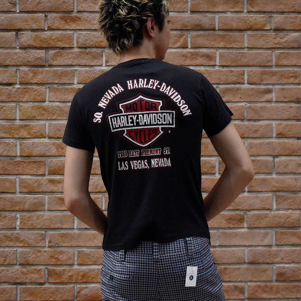 80's “Harley-Davidson“ LAS VEGAS バイク Tシャツ USA製 250731H