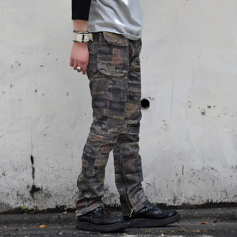 blackmeans boro print ジップ2wayパンツ 945-79GP216-1 240529H