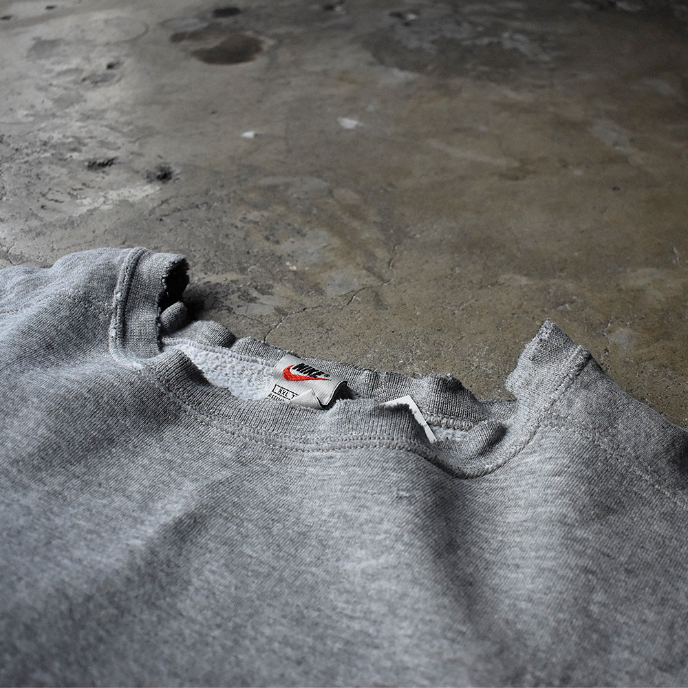 90's ダメージ! NIKE swoosh logo刺繍 スウェット XXL size! 240122H