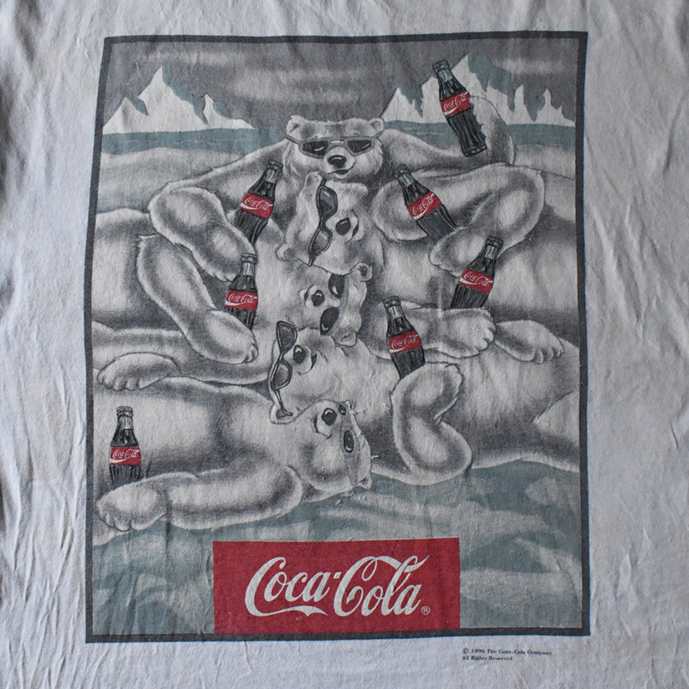 90's Coca-Cola “POLAR BEAR” 両面プリント Tシャツ USA製 240326