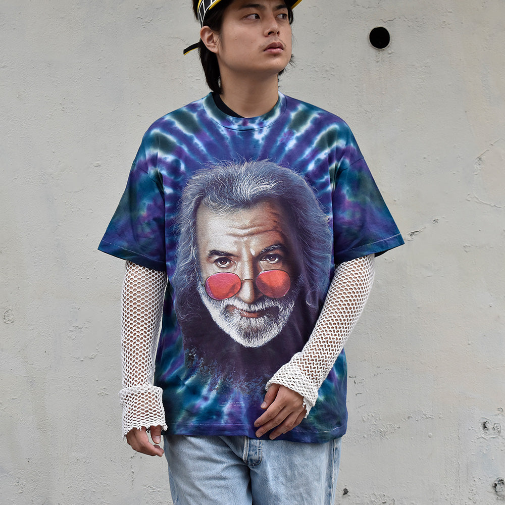 90's Grateful Dead “Jerry Garcia” オーバープリント タイダイ ロック Tシャツ 230930H