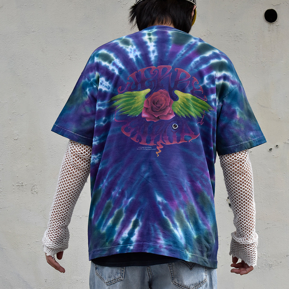 90's Grateful Dead “Jerry Garcia” オーバープリント タイダイ ロック Tシャツ 230930H