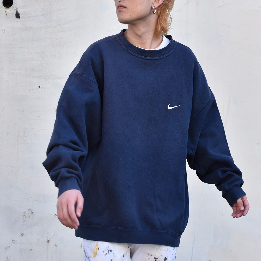 90's NIKE swoosh logo刺繍 スウェット USA製 231222H