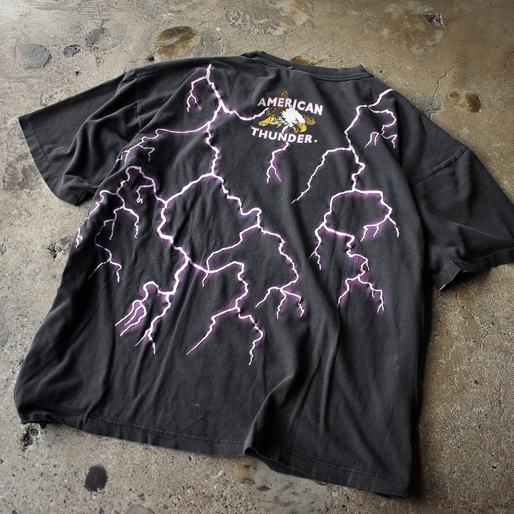 90’s AMERICAN THUNDER "The Legend Lives" イーグル×星条旗 Tシャツ 250515H