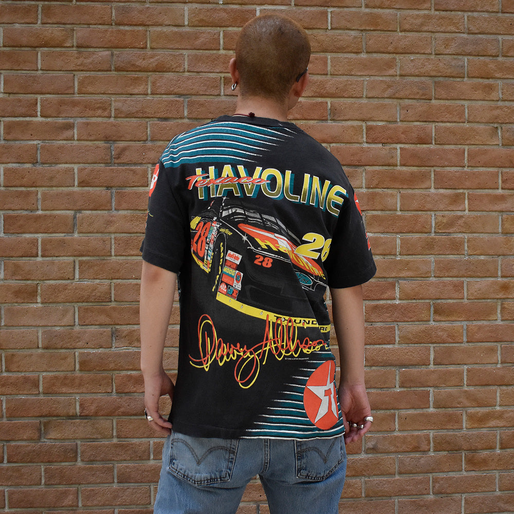 90's AOP!“Davey Allison” レーシング Tシャツ 250703H