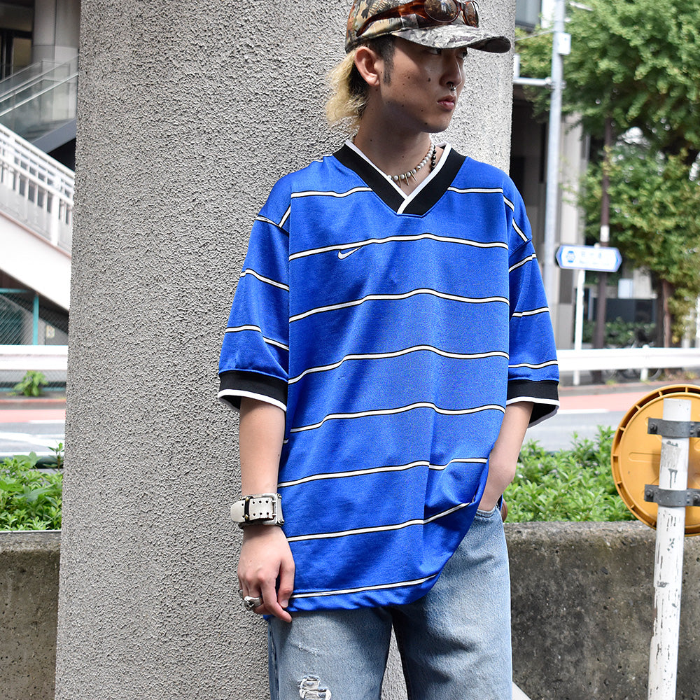90's NIKE ボーダー柄 フットボールシャツ USA製 240905H