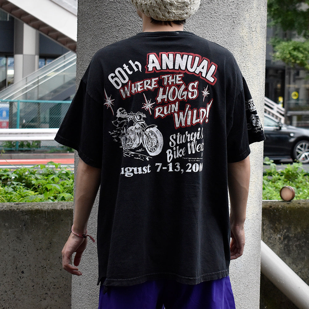 Y2K STURGIS “Eagle” Motorcycle Bike Tシャツ USA製 240917H