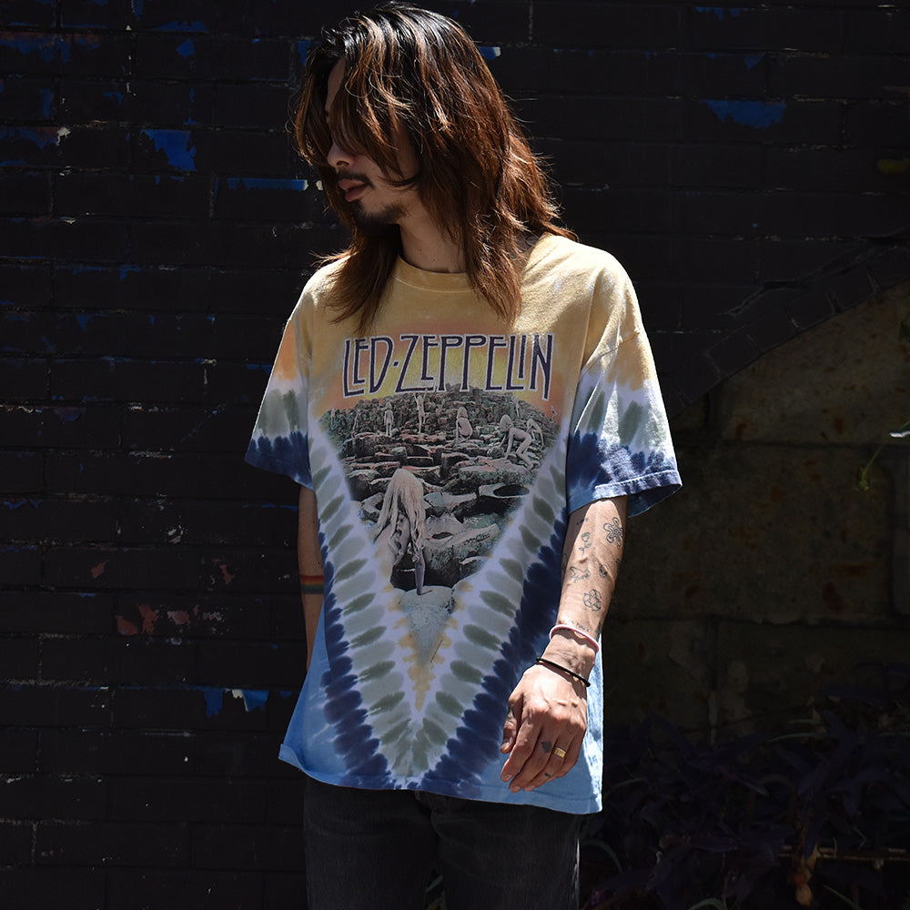 Y2K LIQUID BLUE Led Zeppelin/レッド・ツェッペリン "Houses of the Holy" タイダイTee 230524H