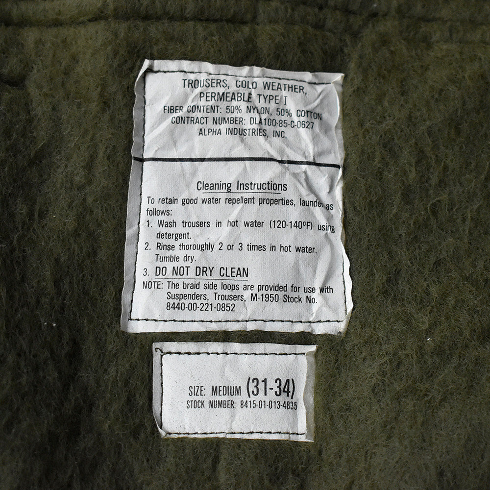 '85 ALPHA INDUSTRIES.INC. "U.S.NAVY"ステンシル! A-2 デッキパンツ 250106H