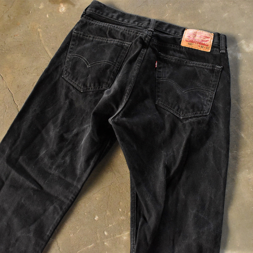 Levi's 505 ブラックデニムパンツ 240330