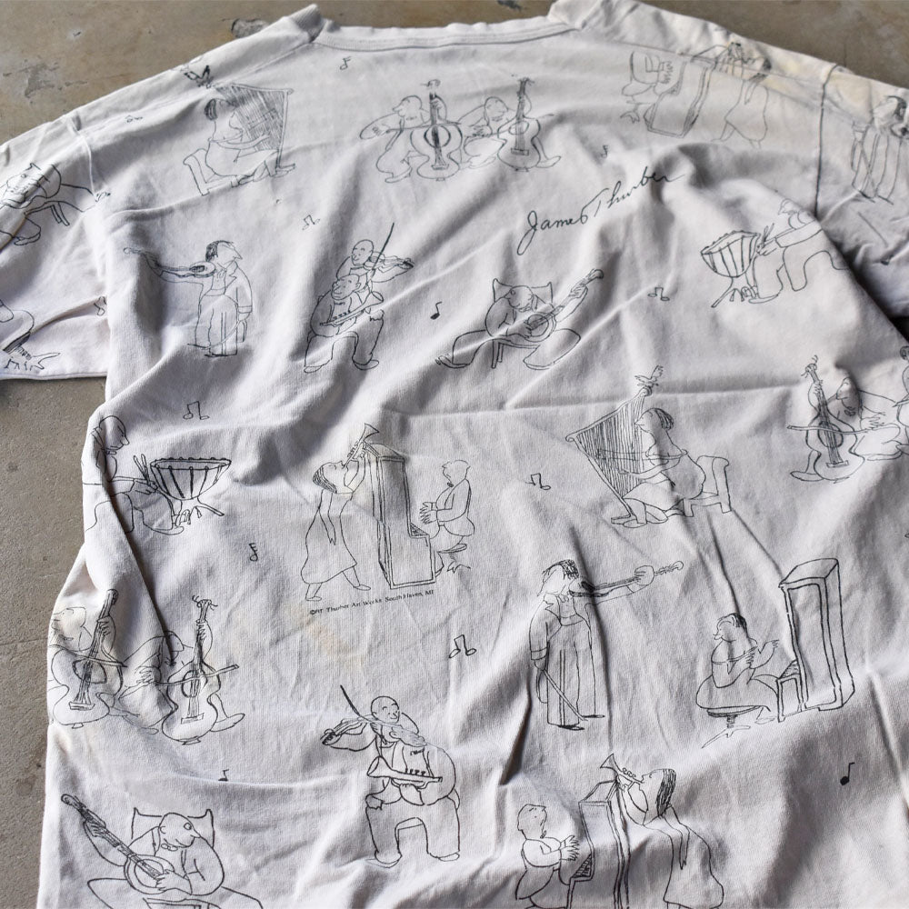 90’s Thurber Artworks AOP! アート Tシャツ USA製 240721