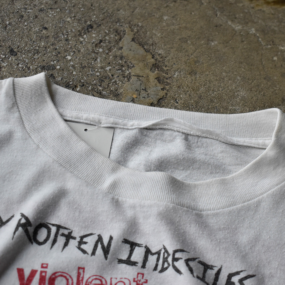 80's D.R.I./Dirty Rotten Imbeciles “Violent Pacification” Tour Art by Kevin Bakos ロック Tシャツ 250709H