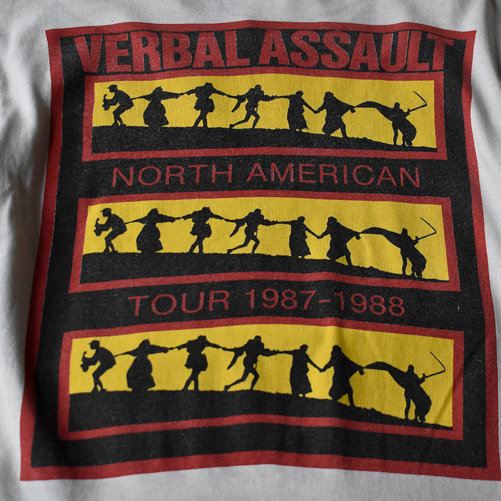 80's Verbal Assault “Trial“ 1987-1988 North American Tour ロック Tシャツ 250708H