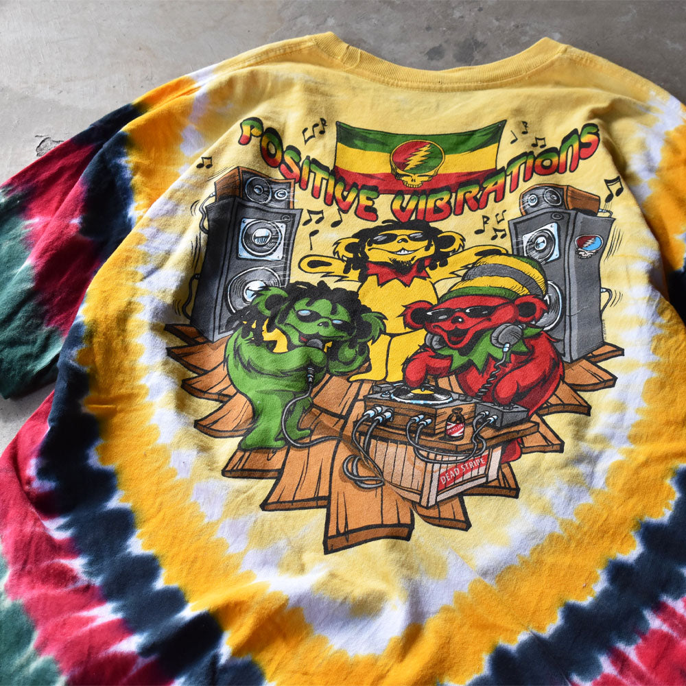 Y2K LIQUID BLUE Grateful Dead デッドベア! タイダイTシャツ 240923